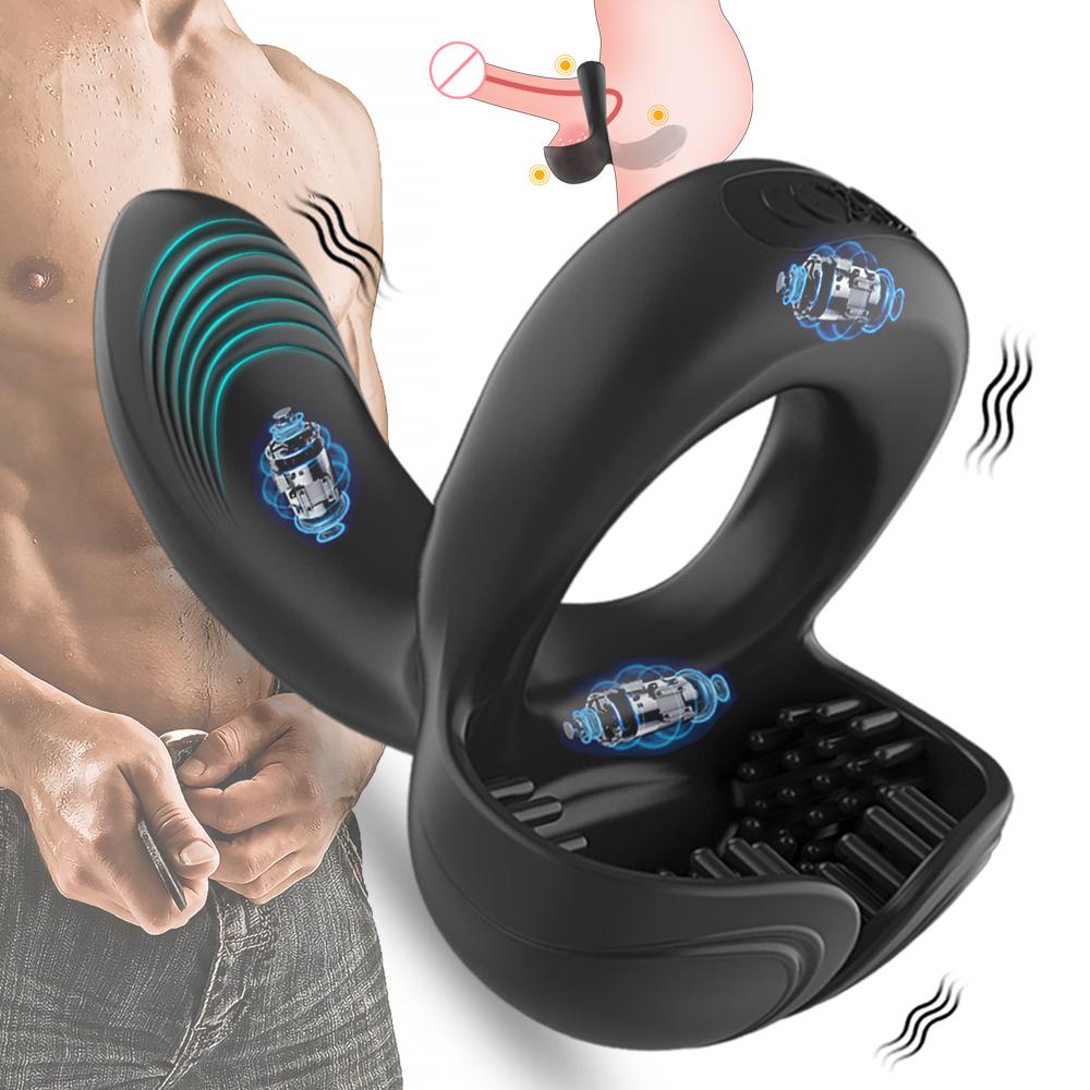 Hot Selling Male Wearable Vibration Ring 10 Frequency Clitoral Stimulation Ring Lock Sperm Ring