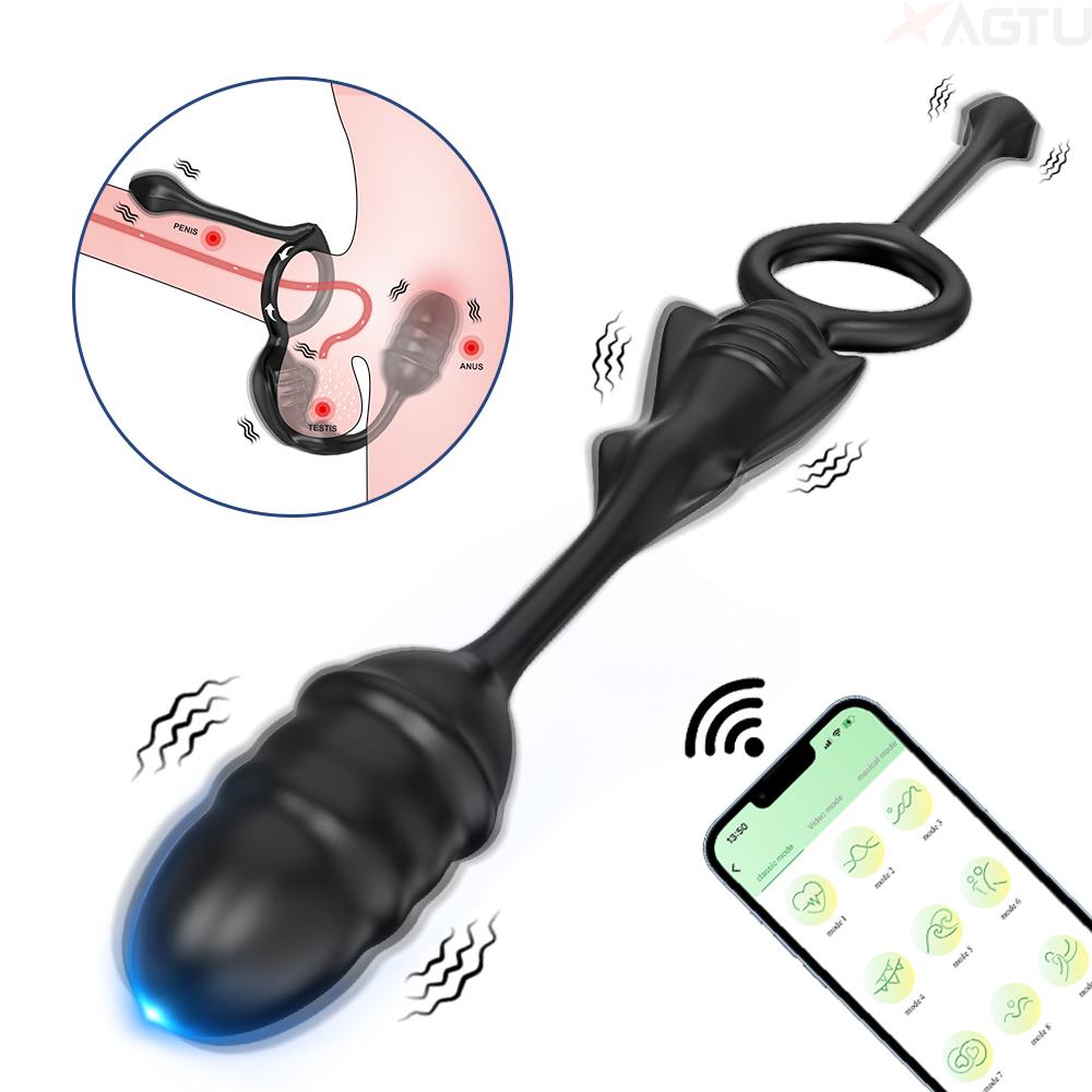  Male Vibrating Masturbation Lock Sperm Ring Usb Charging Remote Control Anal Plug Dildo Masturbator