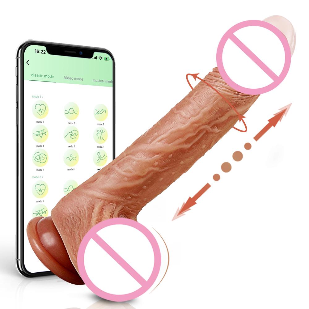4-in-1 Multifunction Dildo With Automatic Thrust Vibration And Heating Magnetic Charge Hand-free G-spot Sex Machine For Woman
