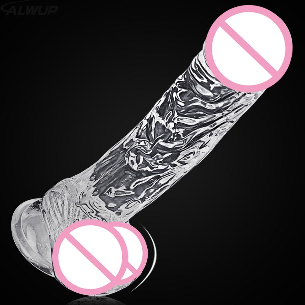 Realistic Clear Soft Flexible Tpe 7.08'' Dildo With Suction Cup  Adult Sex Toys For Women Beginners