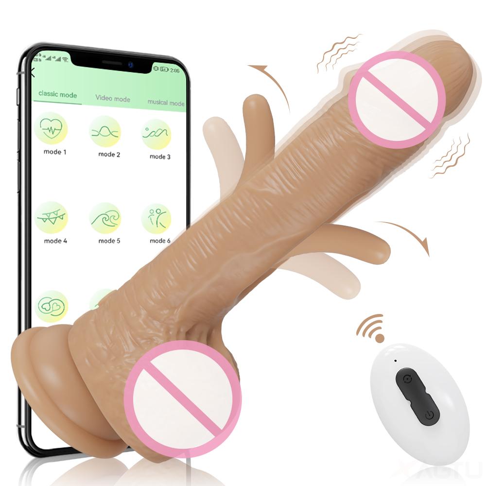 App Controlled  2 In 1 Patting Vibrating Dildo Penis Female Masturbator Sex Toys Dick Vibrators For Women