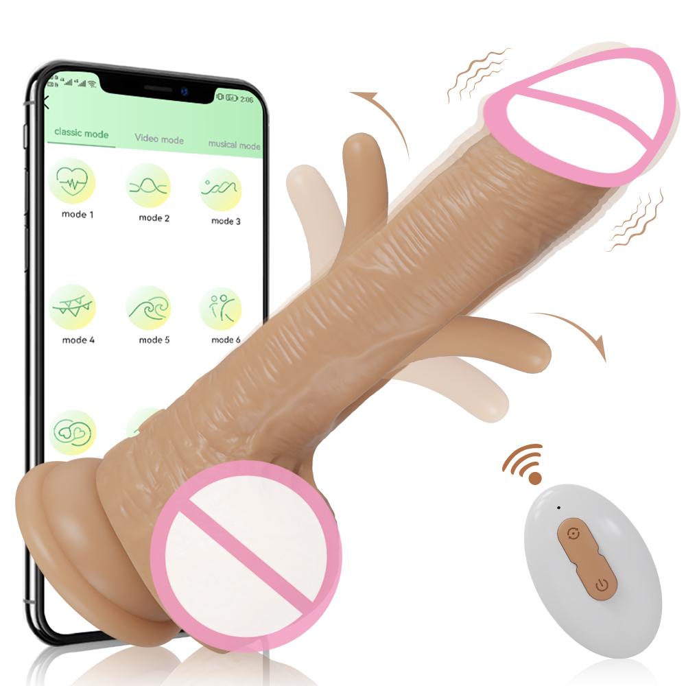  2 In 1 App Remote Control Liquid Silicone Dildos Patting Vibrator Sex Toys For Women Masturbators Adult Toy 