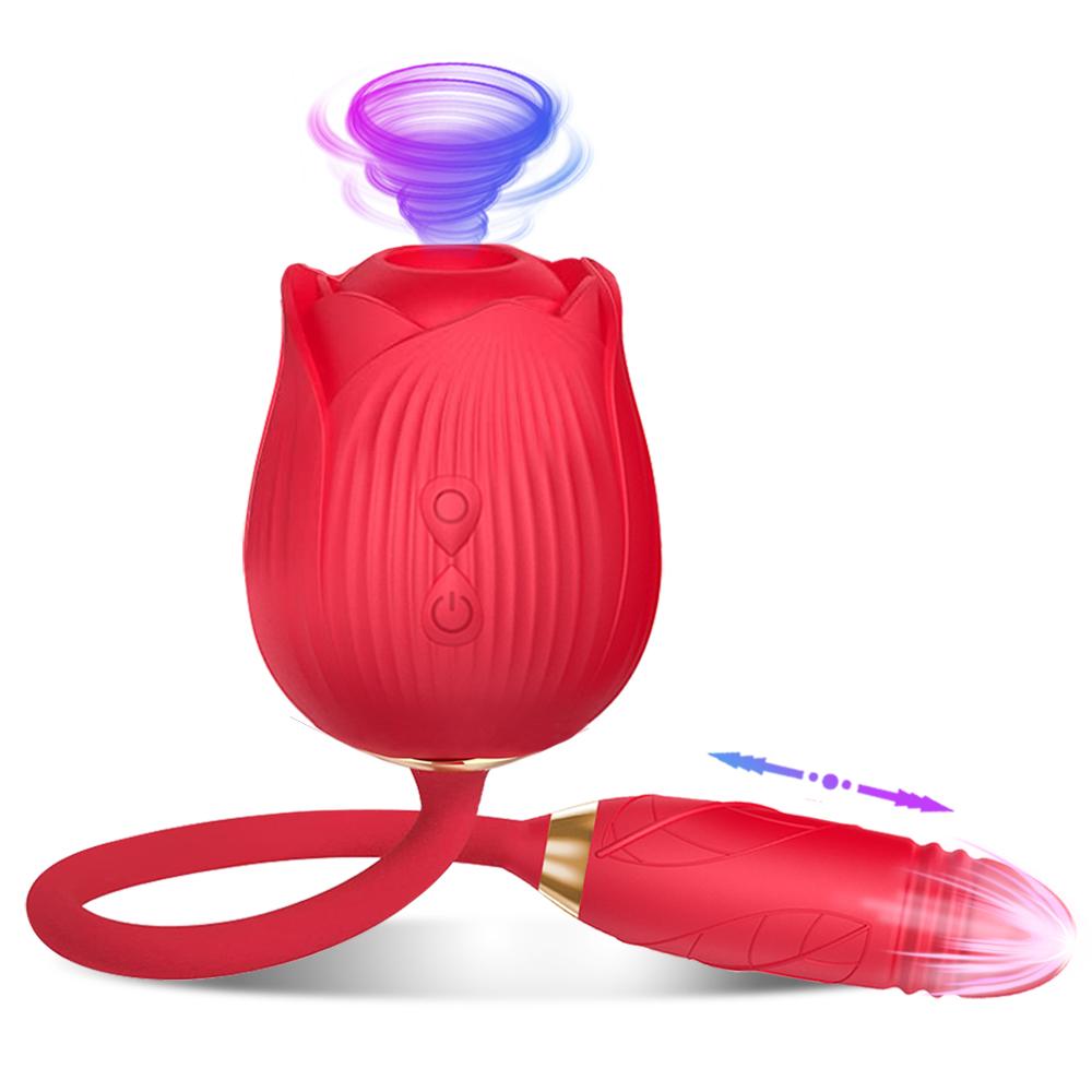 Rose Sucking Telescoping Vagina Vibrator Sex Toys 10 Sucking And Vibration Modes Nipple And Clitoris Masturbator