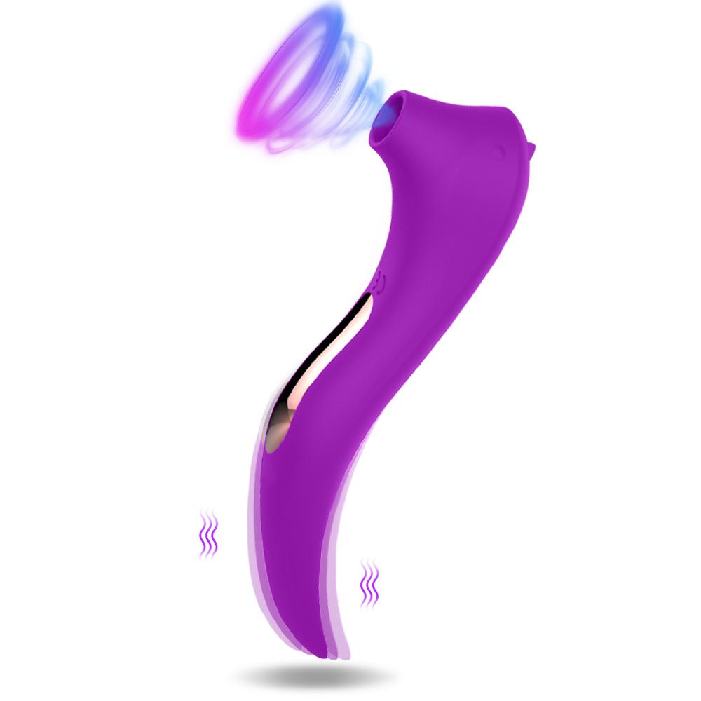 2 In 1 Sucking And Tongue Blowing Vibrator Vagina Nipple Clitoris Suck And Blow Stimulation Powerful Sex Toys For Female