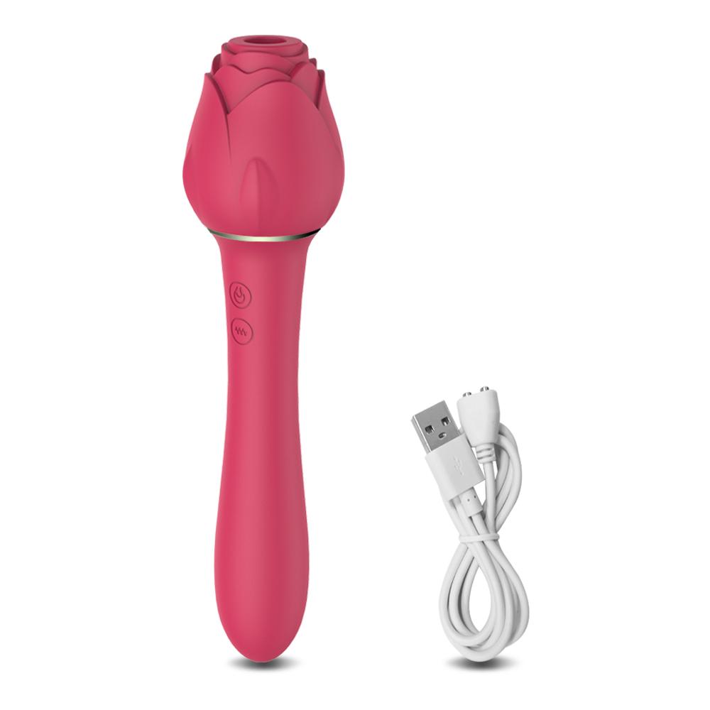 Rose Shape Vibrator Sucking Clitoris G-spot Vagina Stimulation Powerful Masturbate Waterproof Dildo Adult Sex Toys