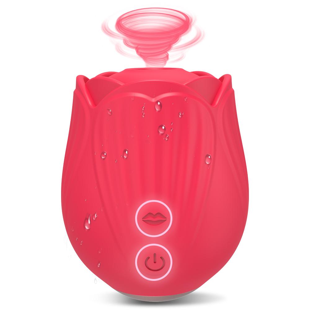  Silicone Rose Clitoris Nipple Sucking Clit Vibrator Vibrating Adult Sex Toy Machine For Women