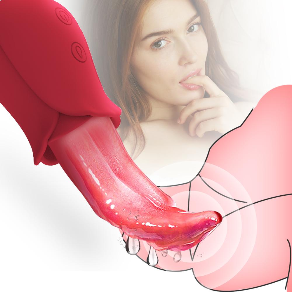 Top10   Clitoral G-spot Tongue Licking Vibrator Nipples Massager Anal Breast Sex Toys For Women