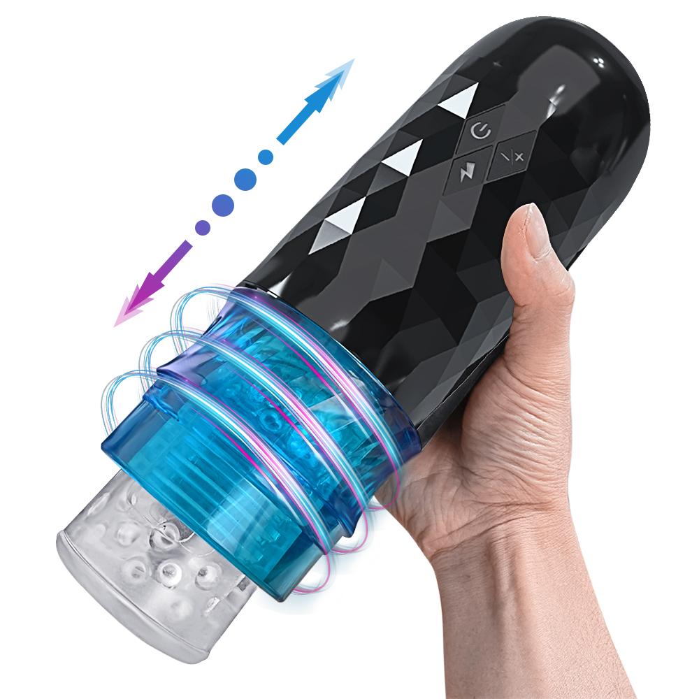 Automatic Sucking Rotating Hands Free Telescopic Cup Stroker Silicone Vagina Sex Toy Masturbation For Men Adult 18