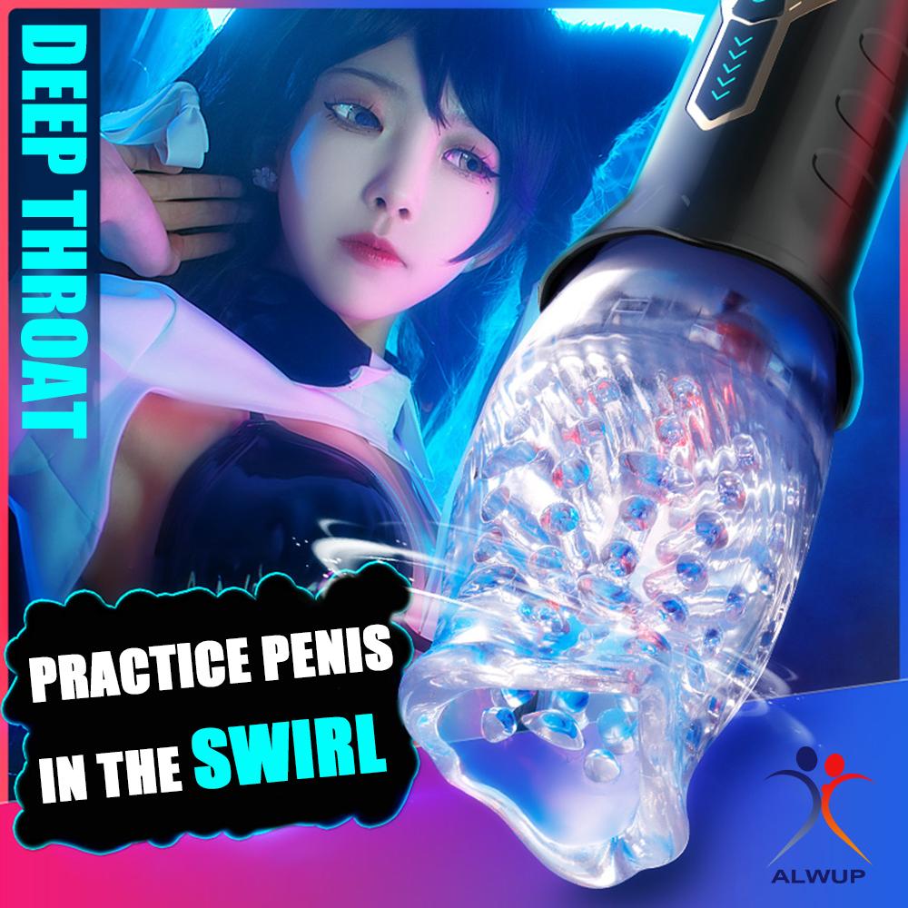 Deep Throat Auto Rotating & Sucking Male Masturbator Cup Segment Orgasm 3d Realistic Textured Electric Masturbation Machine