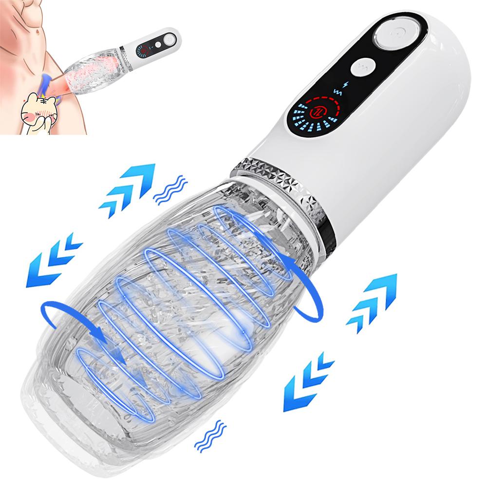 Auto Rotate Masturbator Cup 3d Realistic Deep Throat Vibration Electric Male Masturbator Automatic Silicone Cup