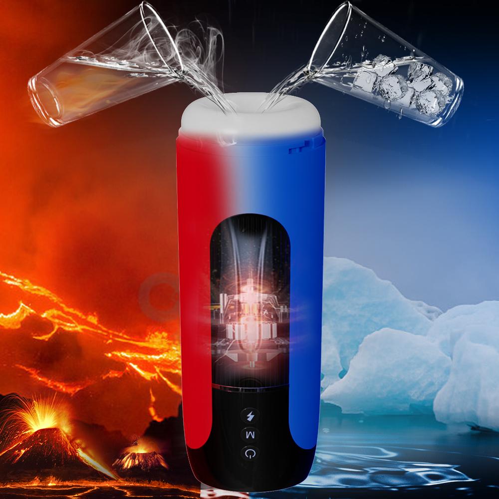 Automatic Telescopic Masturbator Vibration Cup With Heating And Sucking Penis Stimulation Self Pleasure Sex Toys