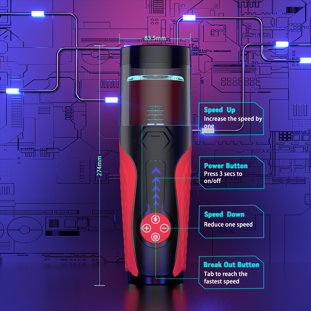 Automatic Masturbation Cup Powerful Rotating And Thrusting Adjustable Speed Real Vaginal Suction Male Masturbation Cup