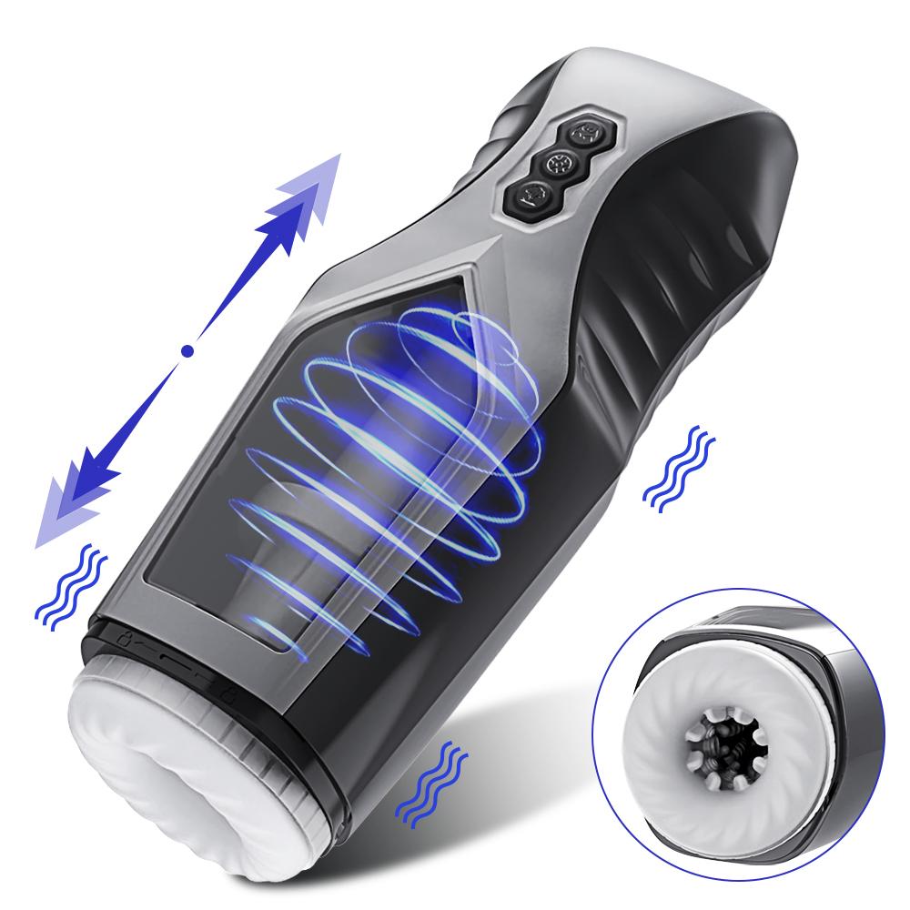  Detachable Dual Vibration 360 Fully Wrapped Sucking Electric Masturbator Cup Penis Massage Automatic Silicone Sex Products