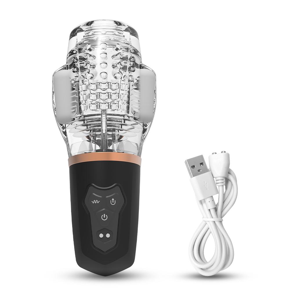 High-end Male Masturbation Cup Soft Large Particle Silicone Rotating Stimulation Penis Massager