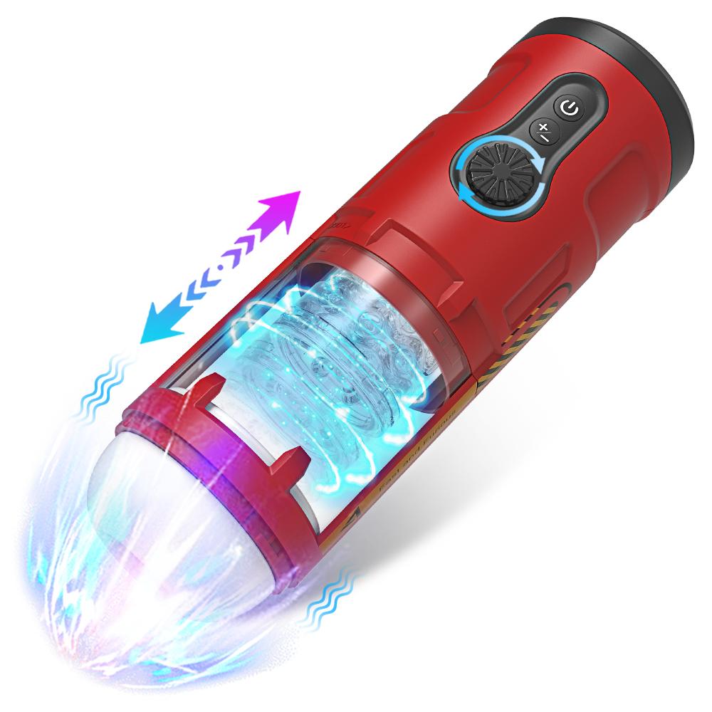 Masturbation Cup With 5 Thrusting Sucking Vibrations Frequencies Infinitely Variable Speed Detachable Easy Clean Dc Charging