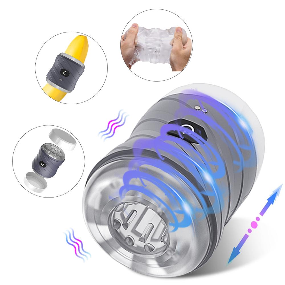 Silicone  Male Vibrating Ass Masturbators Sex Toy Masturbation Cup For Male Toy Sex For Men