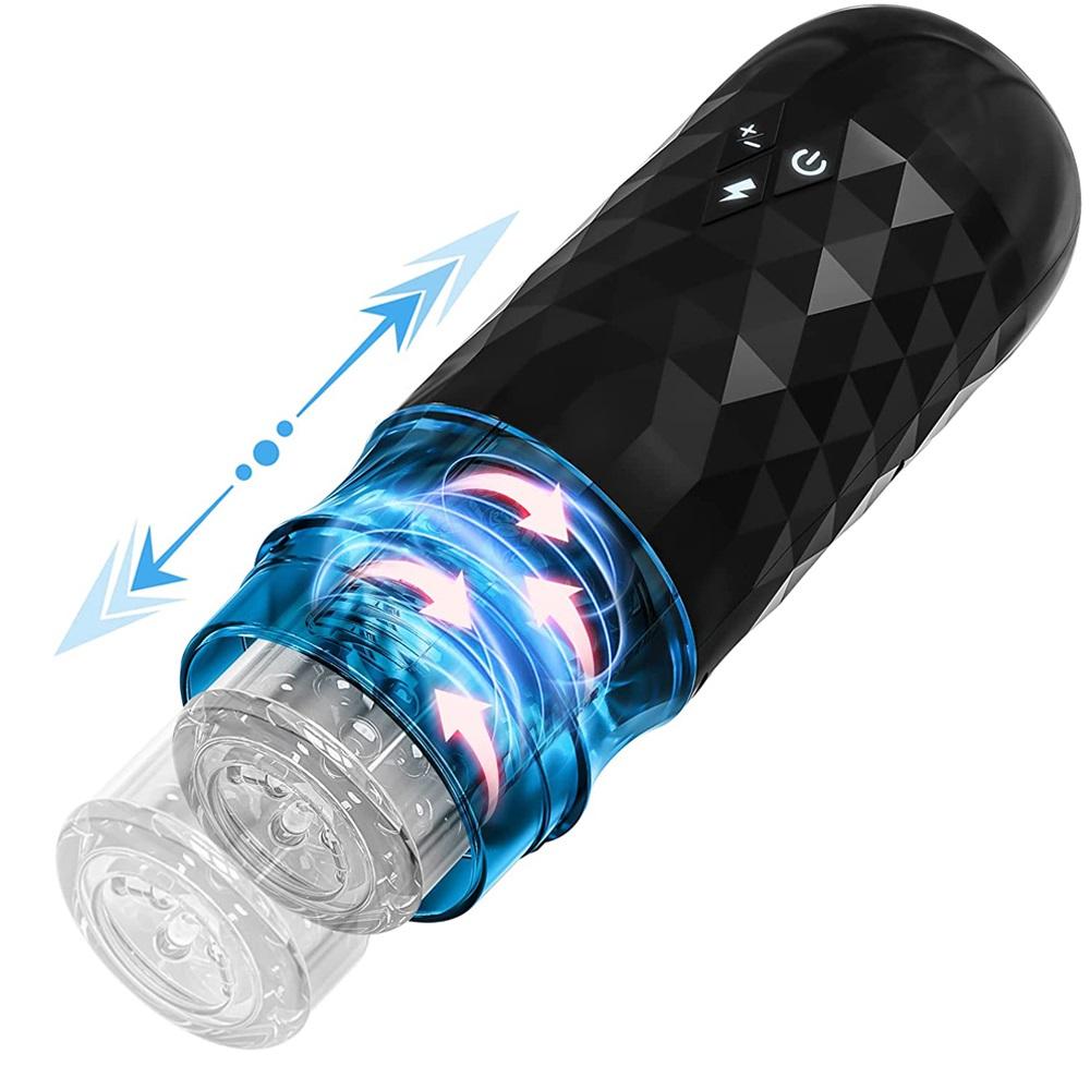 10 Thrusting And Rotating Modes Hands Free Masturbation Cup Adult Sex Toys For Men