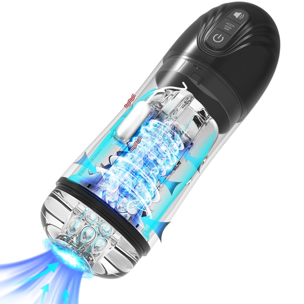 Automatic Telescopic And Rotating Male Masturbator Cup Hand Free Vibrating Oral Masturbators Sex Toys For Men
