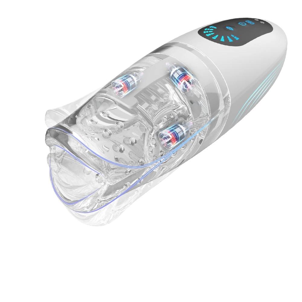 Drop-shipping Wholesale Male Masturbation Cup Mouth Biting Male Masturbator Electric Male Sex Toys