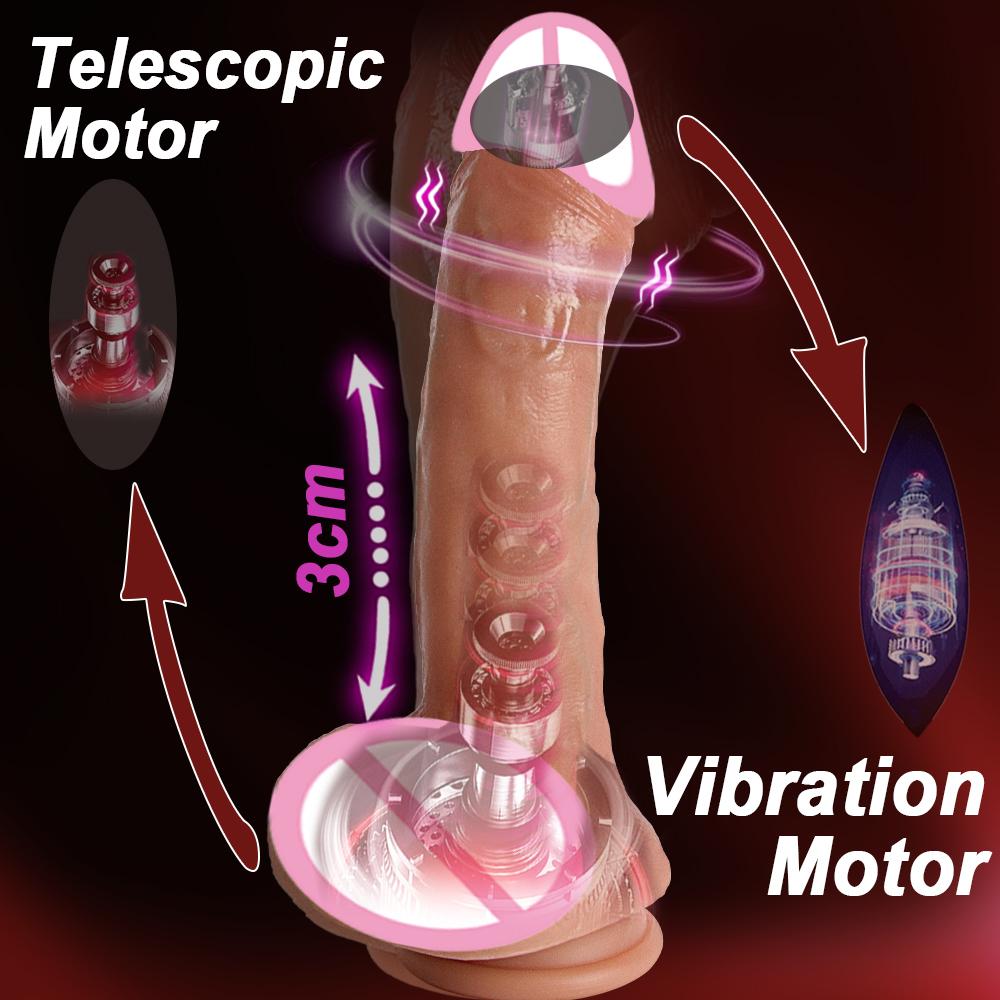 Hot New Realistic Big Liquid Silicone Dildo Vibrator For Women 360 Swing Heating Expansion Thrusting And Vibrating