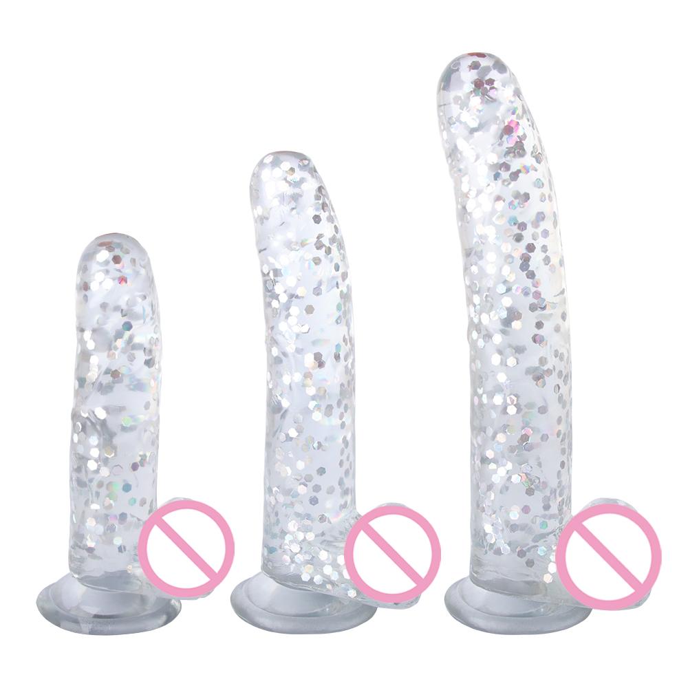 Tpe Masturbation Dildo Long Thick Dildo Anal Penis Suction Dildo Adult Erotic Toy Transparent Penis Female Masturbation Toy