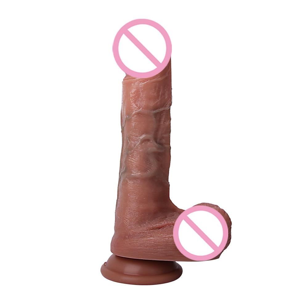 Automatic Telescopic Heating Dildo Silicone Realistic Fake Dick Anal Plug Female Stimulator Vibrator Adults Sexy Toys For Womans