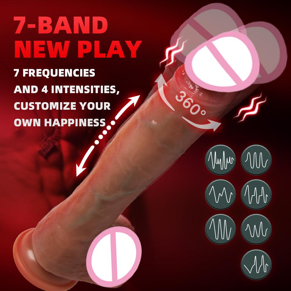 Popular Wireless Remote Control Heating Telescopic Dildo Vibrators Penis Female Masturbation Adult Sex Dildo