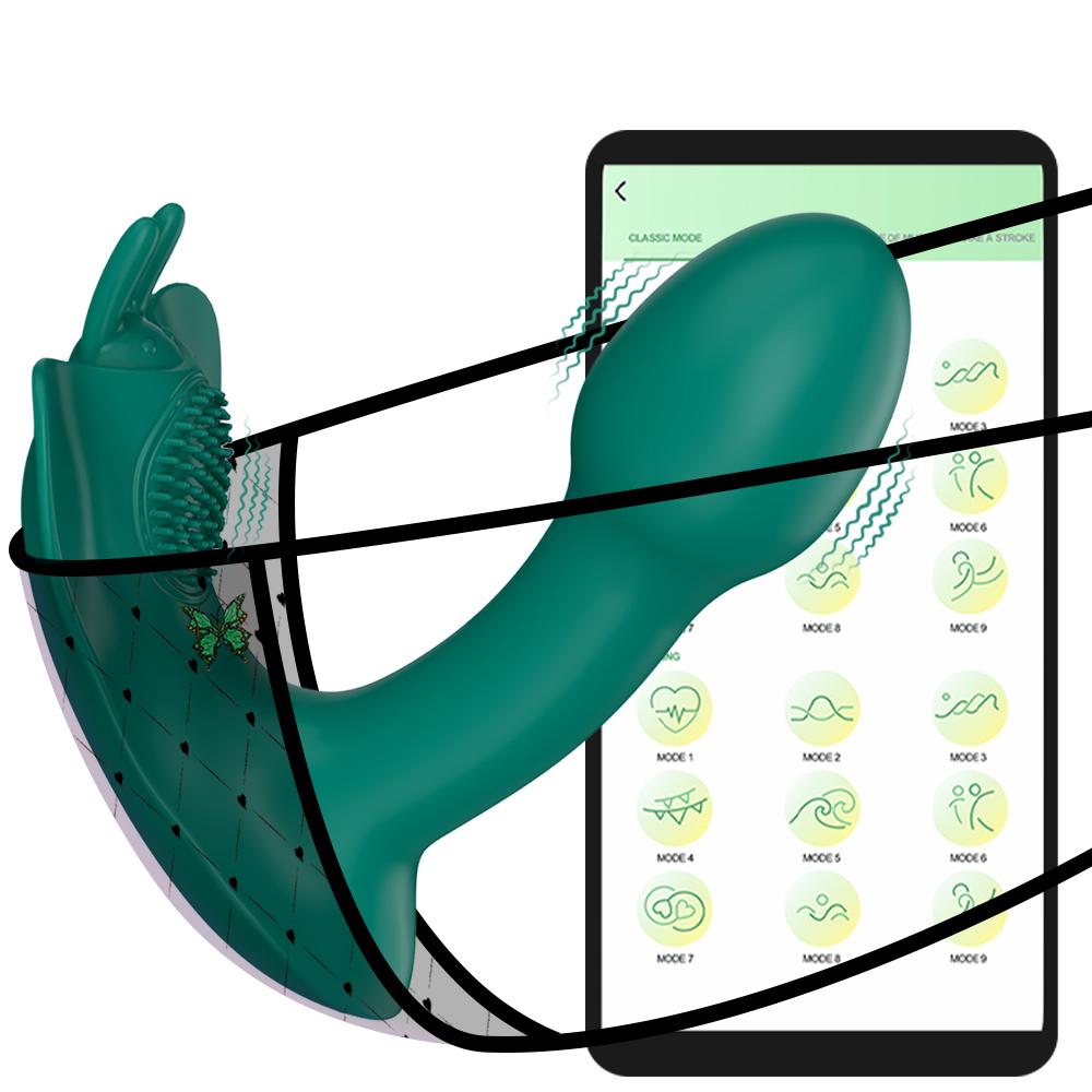 Rechargeable App Control G Spot Clit Stimulator Vibrator Wearable Panties Strap On Dildo Vibrator For Women