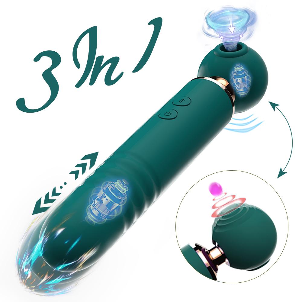 New Style Wand Vibrator Beating Thrusting Sucking 3 Ln 1 Female Massager Girl Masturbation Sex Toys For Women Adult Sexy Shop 18