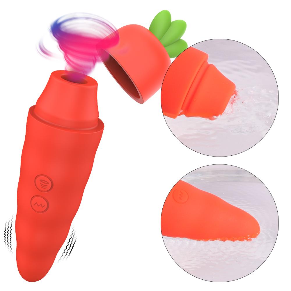 10 Frequency Vibration And Sucking Carrot Clitoris Sucker Sex Toy For Women G-spot Vibrator