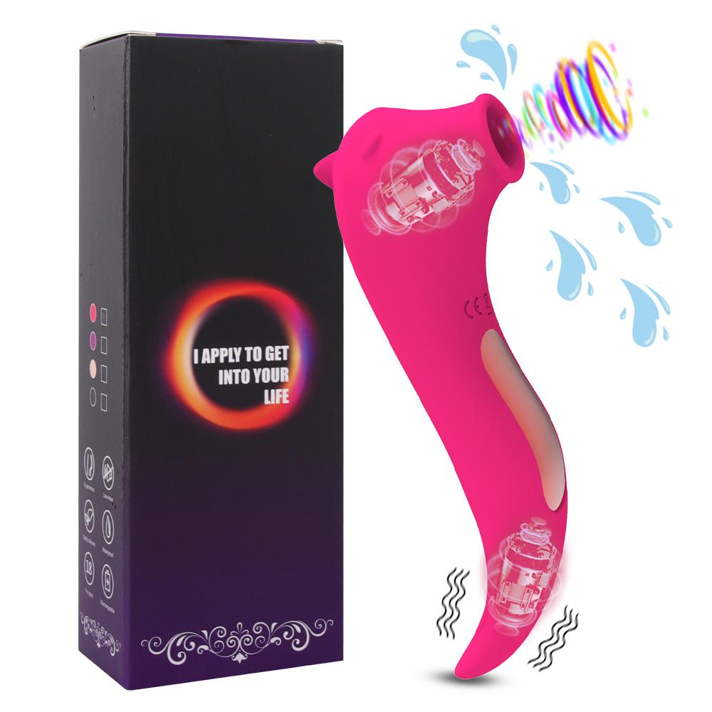 Vibrator For Women 2 In 1 Clit Sucker Massage Female Clitoris Stimulator G-spot Powerful Dildo Wand Adult Sex Toys Products