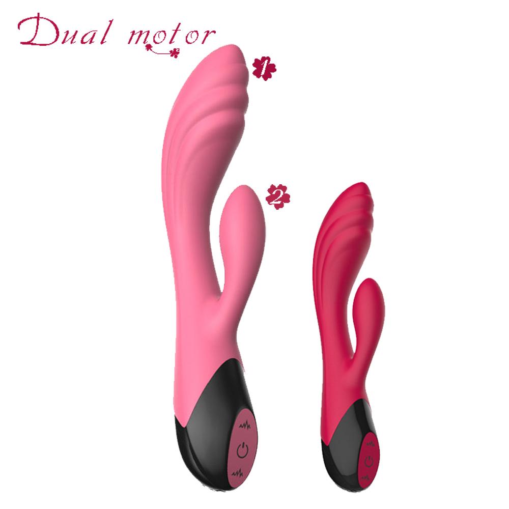 G Spot Dildo Rabbit Silicone Vibrator For Women Dual Vibration Waterproof Female Vagina Clitoris Massager Sex Toy
