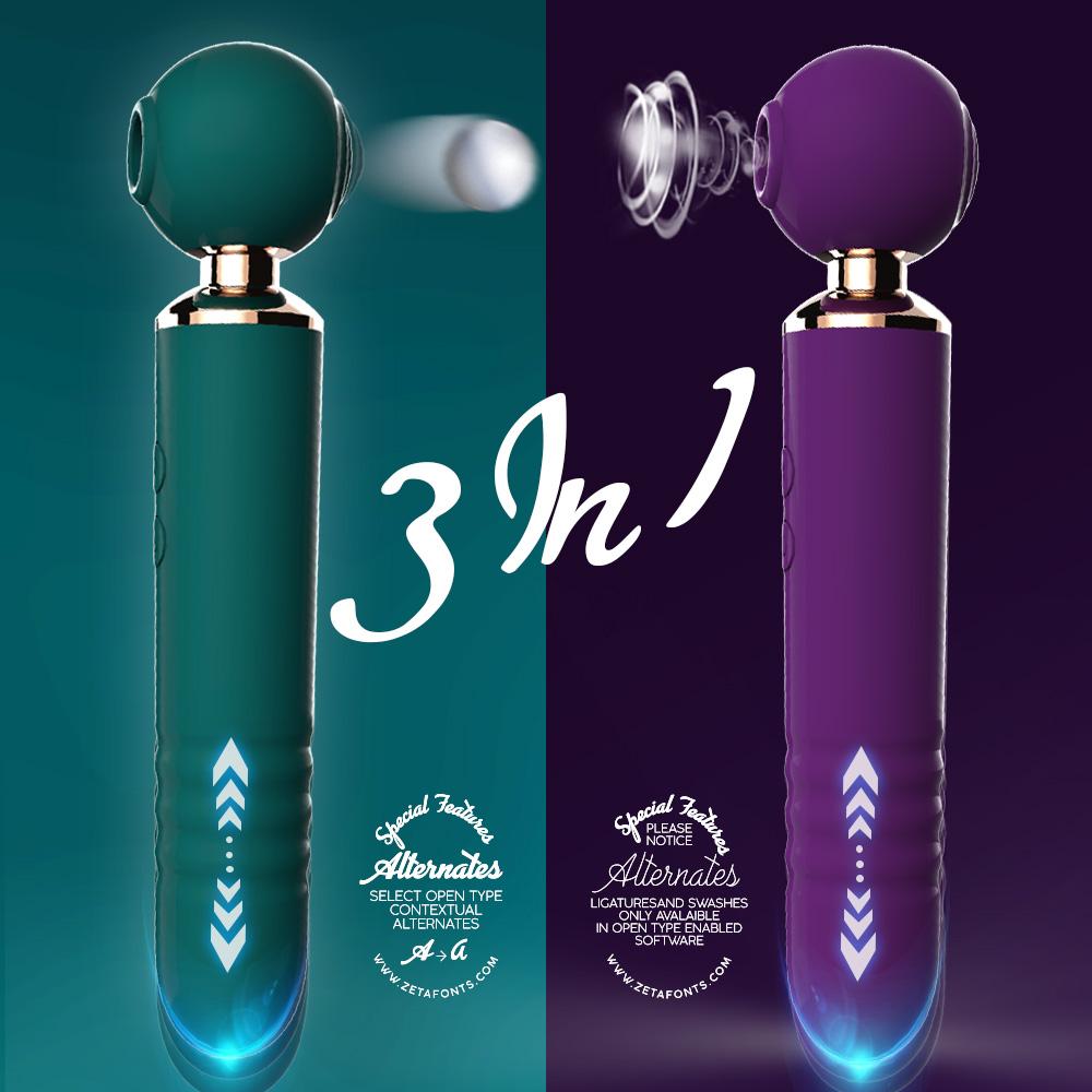 Clitoral Sucker Vibrator 3 In 1 Wand Dildo Stick For Women Stimulators G-spot Clitoris Massager Adult Sex Toys Shop Couple Fun