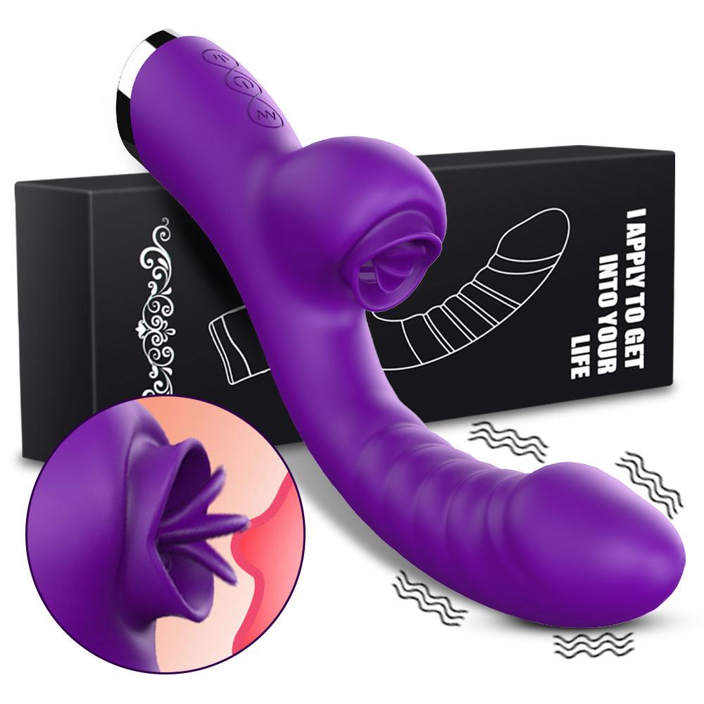 Tongue Licking Sucking Clitoris Vibrator Sex Toys For Women Clit Sucker Vacuum Vibro Dildo Female G Spot Clitoral Stimulator Sex