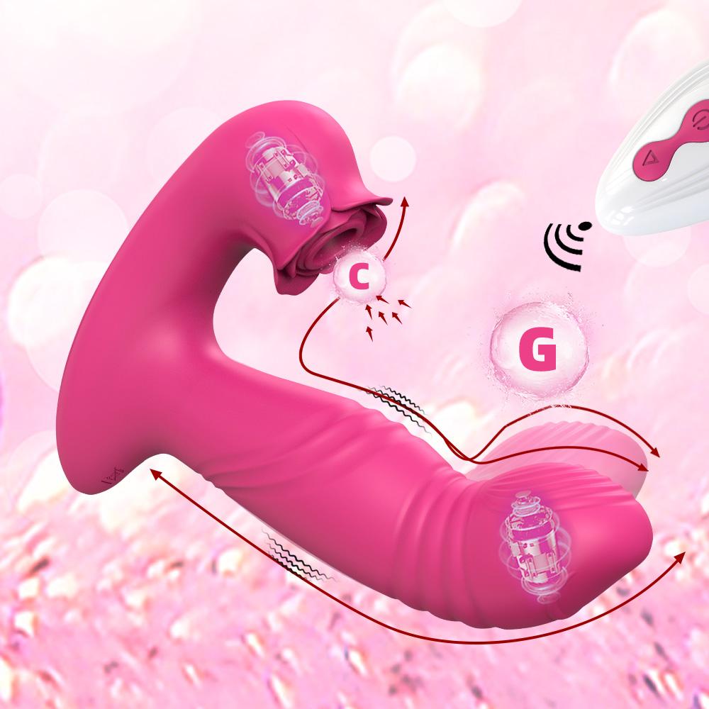 Rose Vibrator For Women Clitoral Sucking G Spot Dildo Thrusting Vagina Stimulator Massager Sex Toys Adult Product