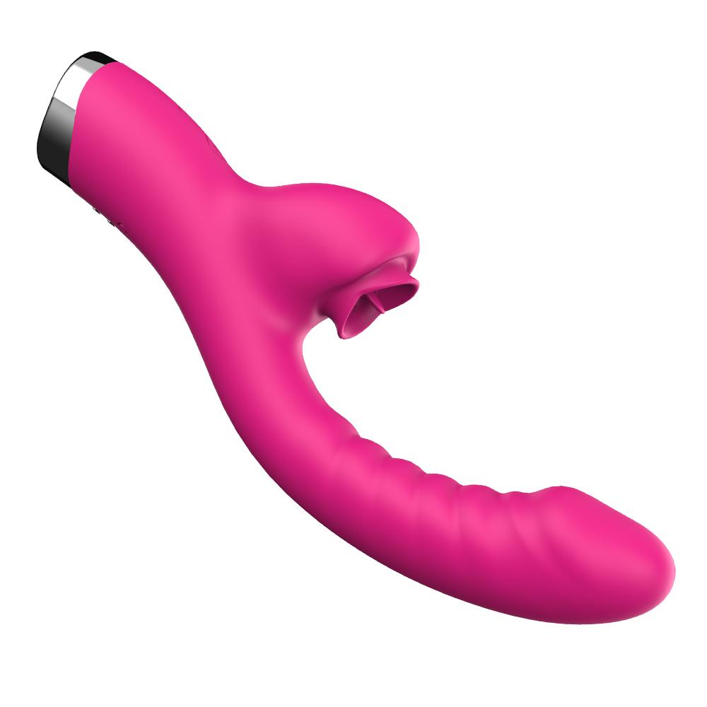 10 Frequency Female Masturbator G-spot Vibrator Dildo Tongue-licking Style With Massager Vibration