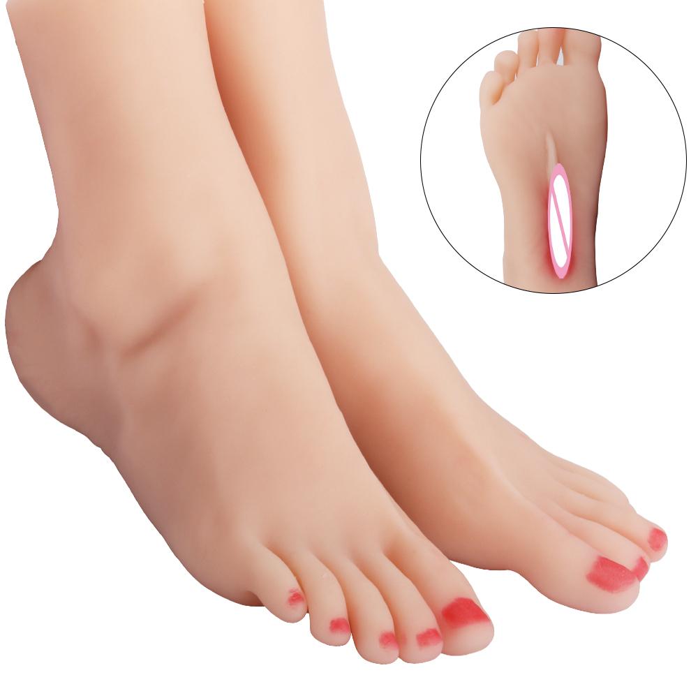 New Jouets Pour Adultes Realistic Lifelike Silicone Pussy Fetish Feet Male Masturbator Foot Sex Toy For Man