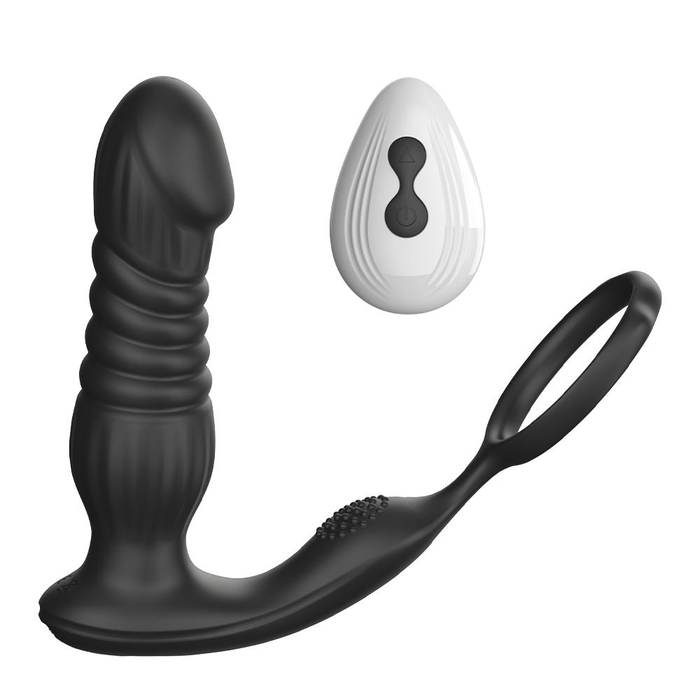 Large Silicone Sex Toy Electric Shock Vibrating Anal Plug Prostate Massager Cock Ring Remote Control Butt Plug For Men
