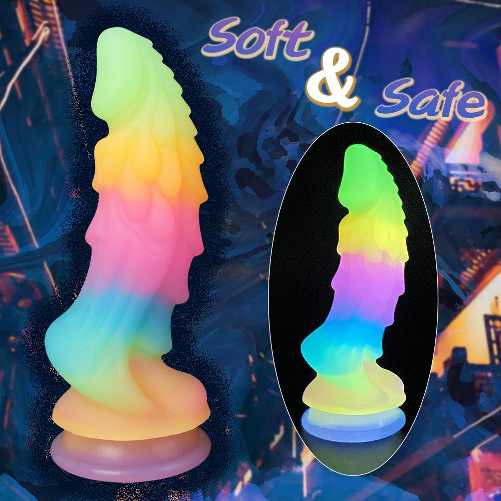 Light Up Animal Dildo Adult Sex Toys Monster Dlido Huge Silicone Jelly Penis With Suction Cup Big Anal Plug For Women Sex Toys