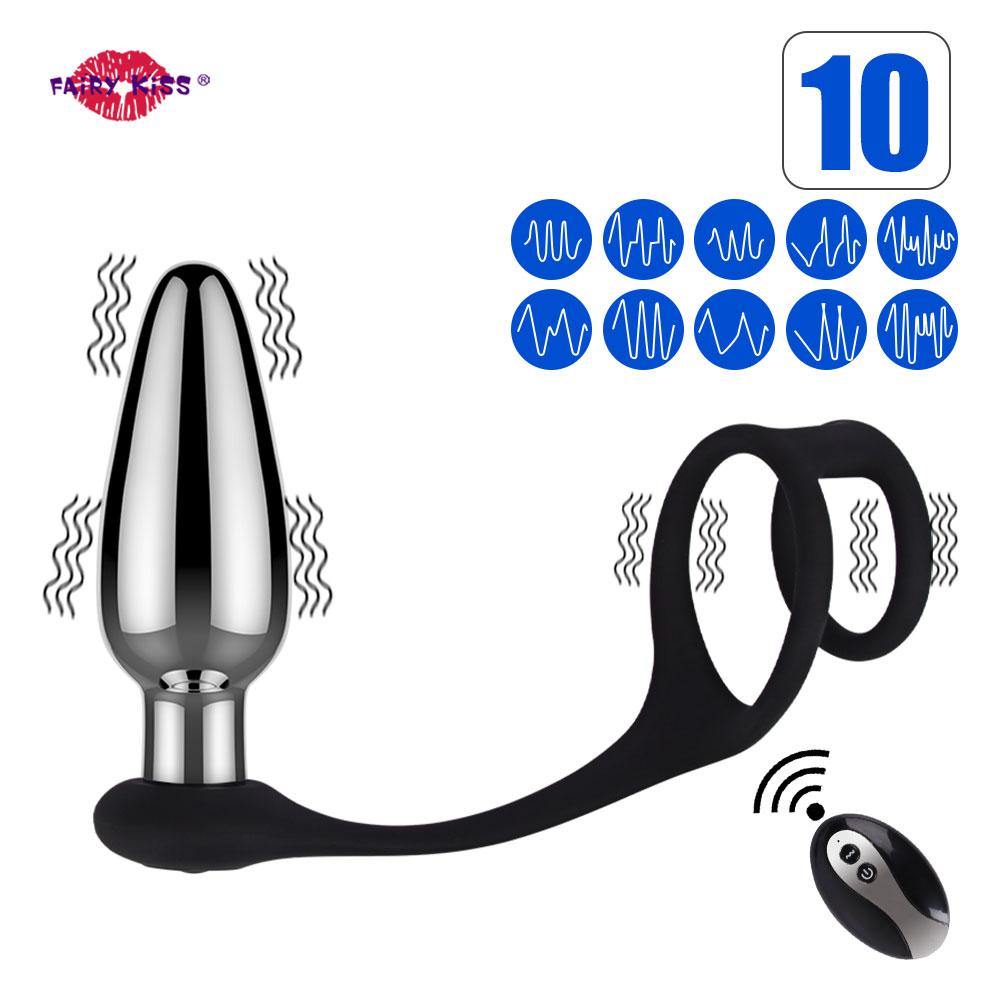 Remote Control Electronic Prostate 10 Speeds G-spot Massager Anal Plug Toys Vibrator Prostata For Male