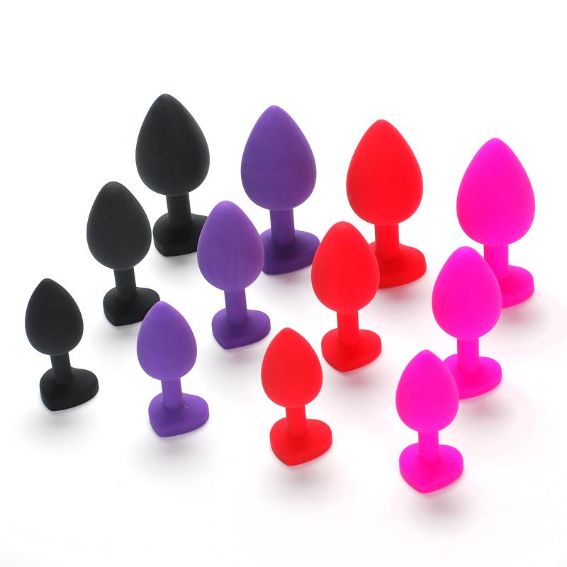 Dilator Anal Plug Jewel Butt Plug Black Red Pink Rosy Small Medium Anal Play For Women Sex Toys Silicone Anal