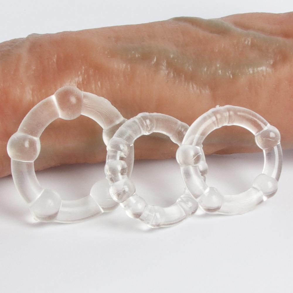 Factory Price 3pcs Silicone Penis Rings Delaying Ejaculation Cock Rings Adult Products 1 Dollar Sex Toys Rings For Men Couple