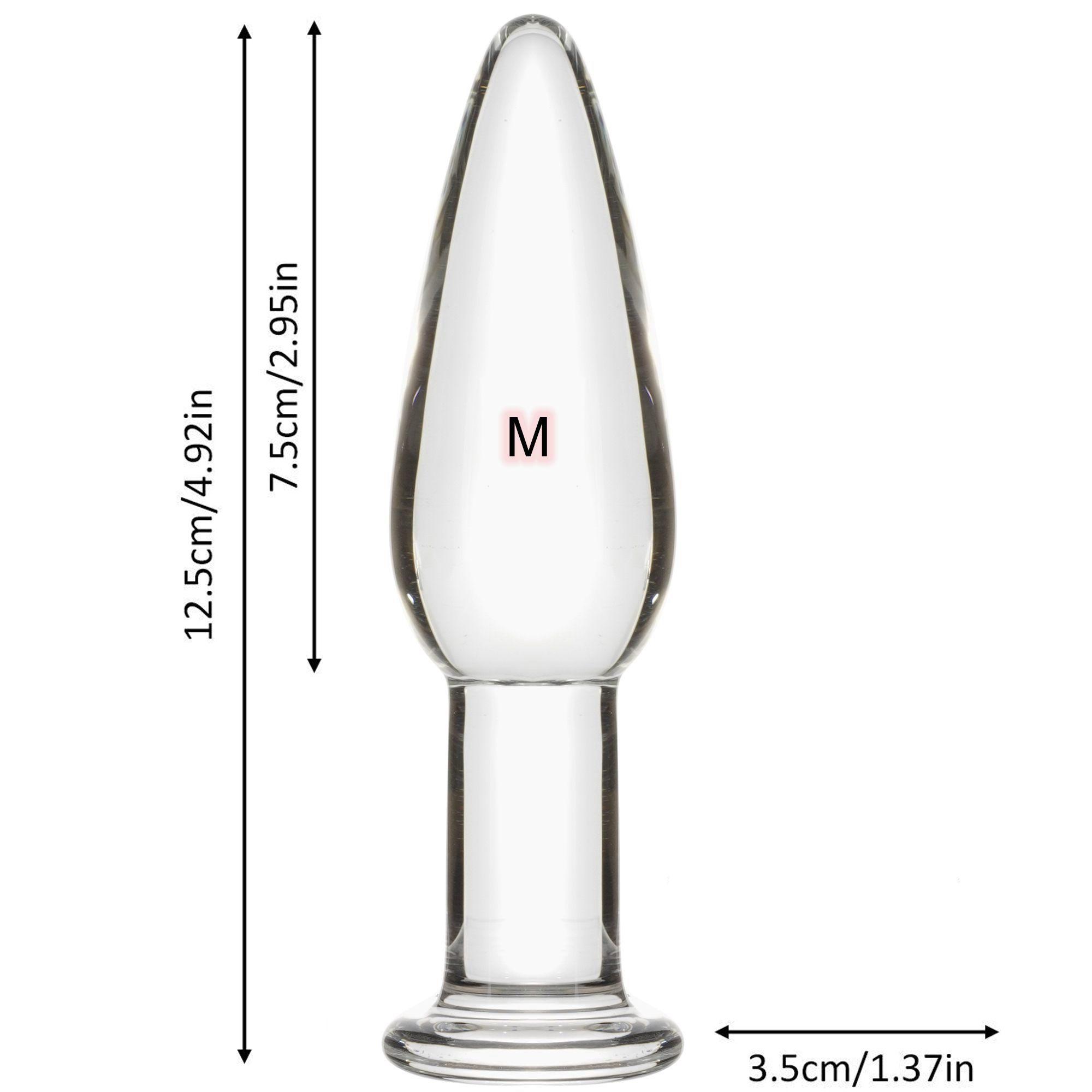Factory Wholesale Price Oem Odm Size M Glass Anal Plug Crystal Glass Anal Dildo Anus Toys For Women Men Lesbian Couple