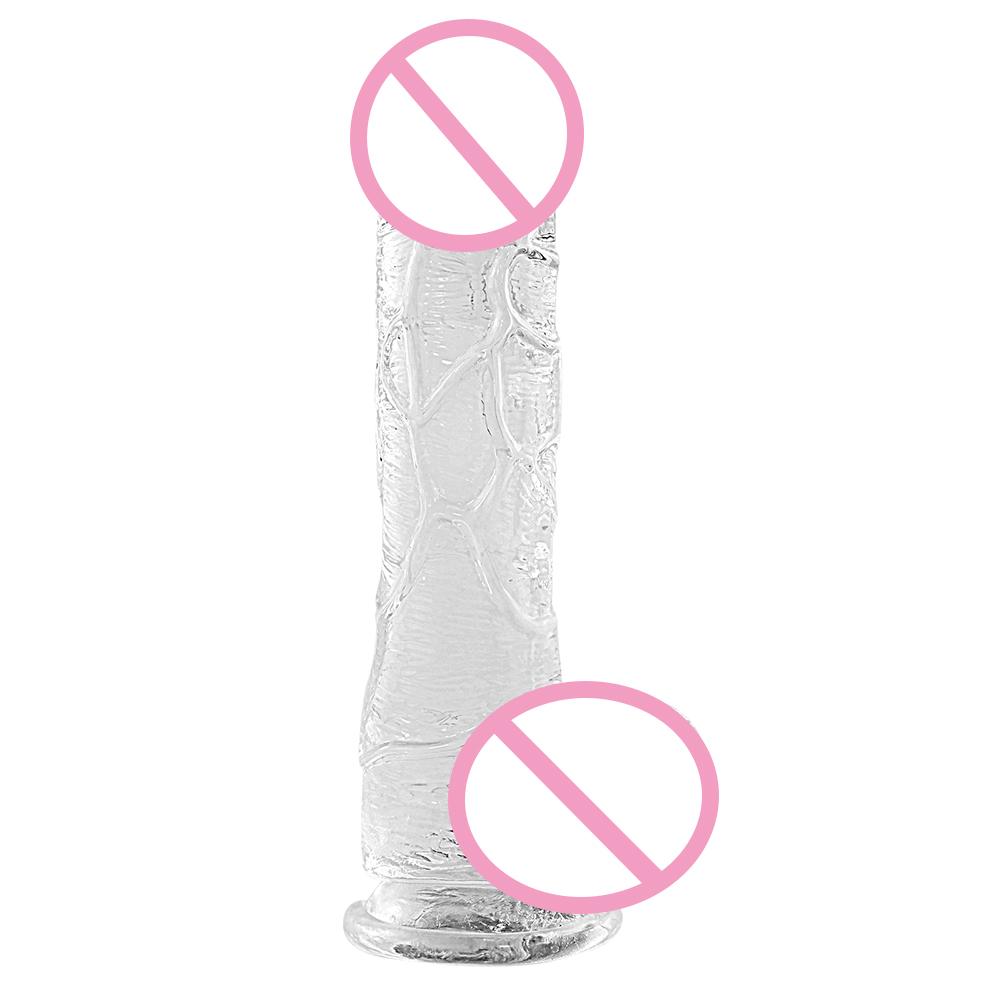 Erotic Soft Jelly Dildo Anal Butt Plug Realistic Strong Suction Cup Adult Toys G-spot Orgasm Big Penis Sex Toys For Woman