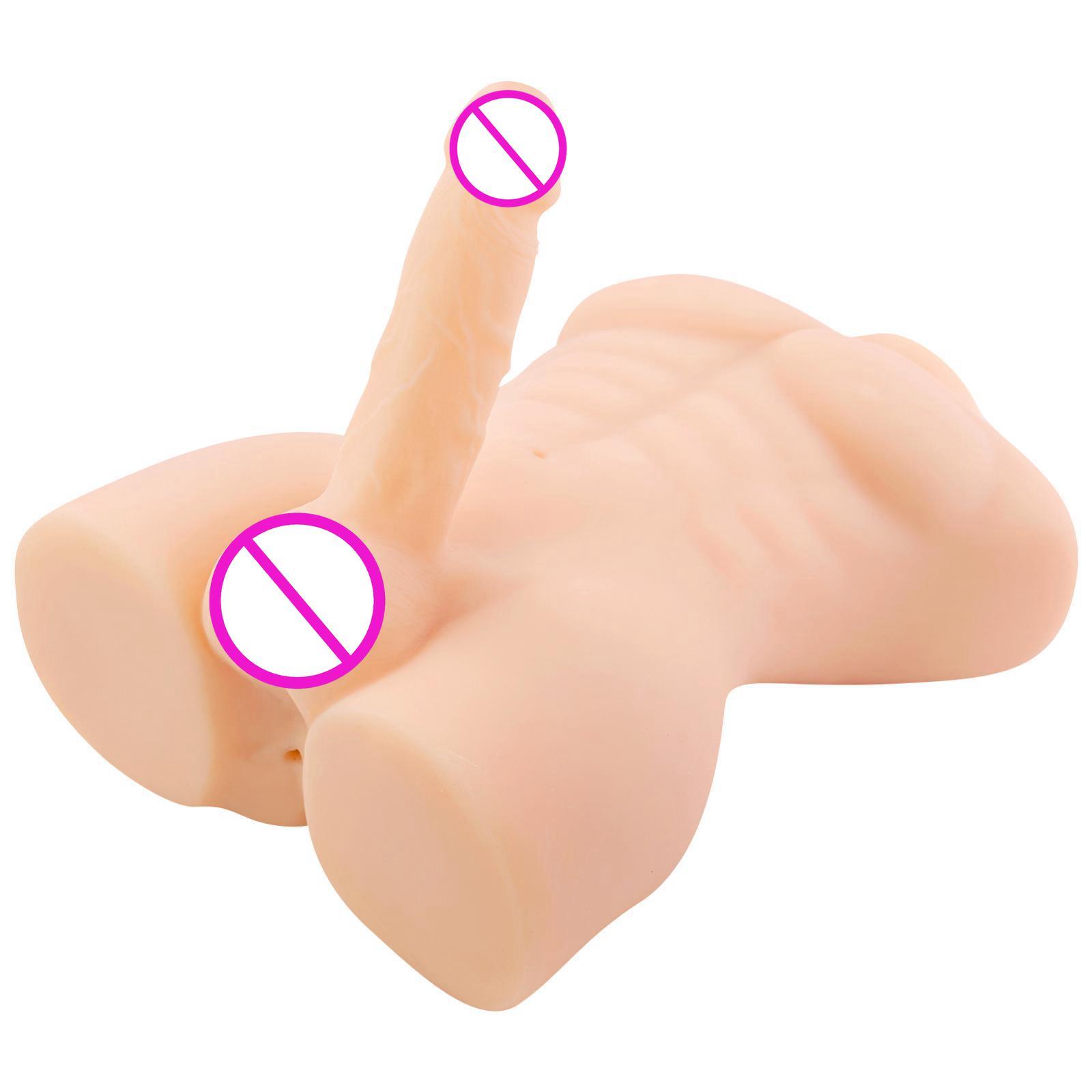 6.4kg/14lb Artificial Realistic Silicone Torso Transgender Sex Doll Huge Dildo Vagina G-spot Penis Sex Toy For Women Men Lesbian