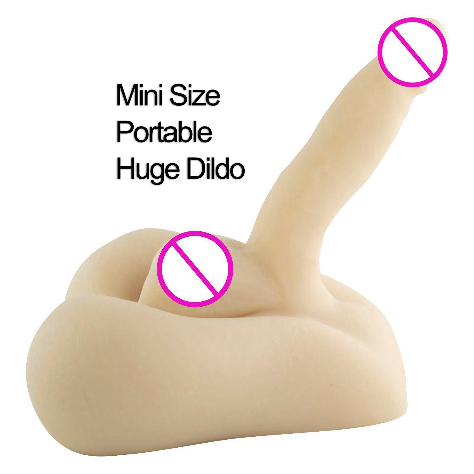 Portable 1.8kg Lifelike Realistic Silicone Mini Sex Doll Huge Dildo Vagina G-spot Stimulation Artificial Penis For Women Lesbian