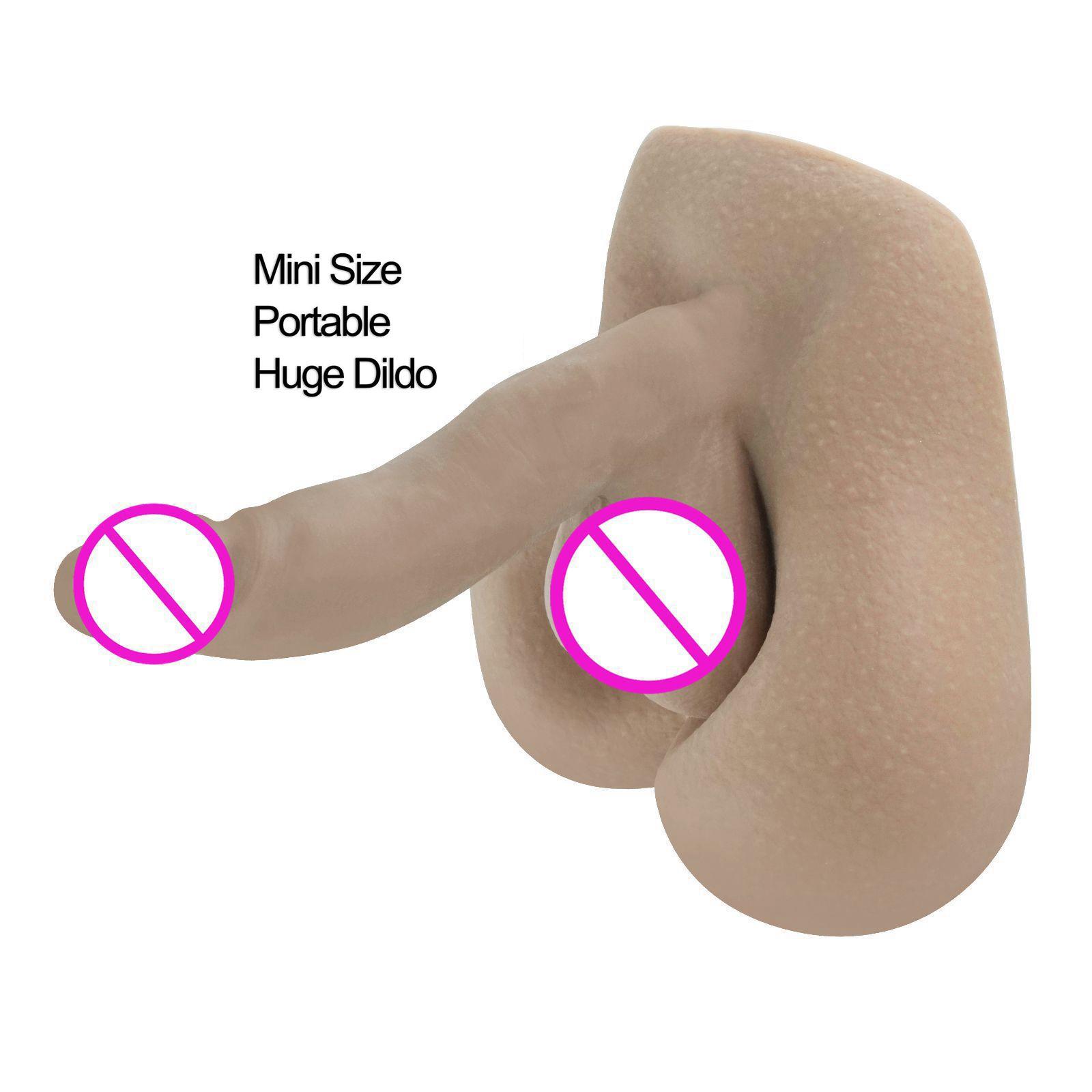 Portable 1.77kg/3.9lb Realistic Silicone Mini Sex Doll Huge Dildo Vagina G-spot Stimulation Artificial Penis For Women Lesbian