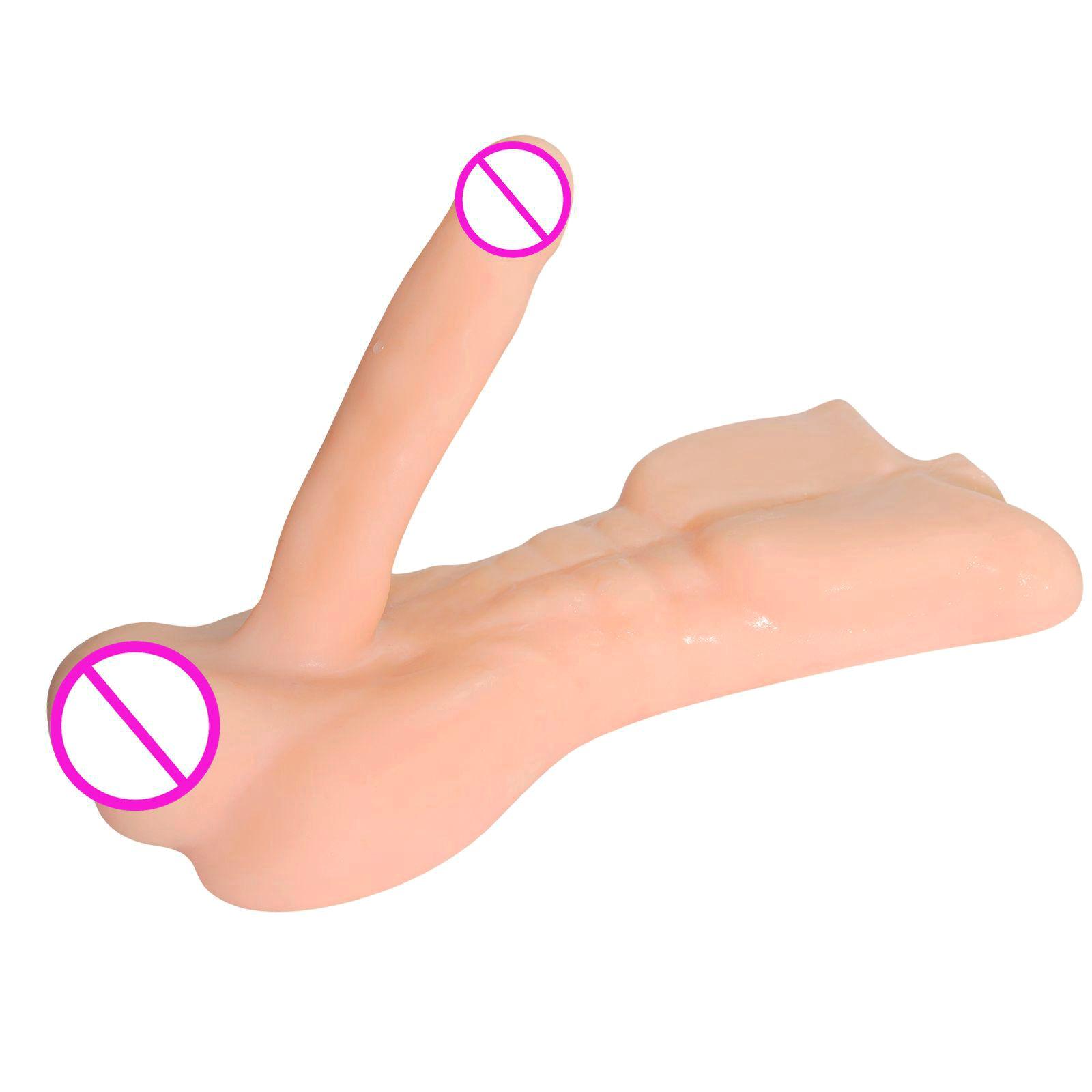 2kg 34cm Artificial Realistic Silicone Strong Abs Man Mini Sex Doll Huge Dildo Vagina G-spot Penis Sex Toy For Women Men Lesbian