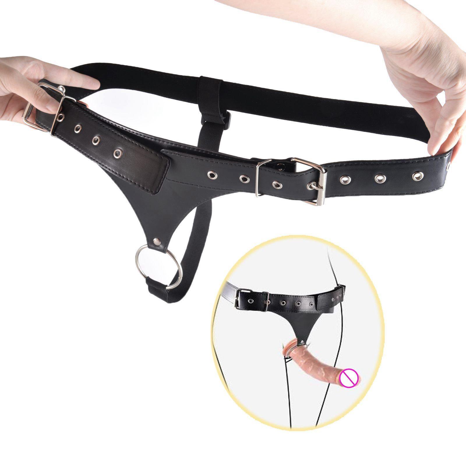 Wearable Strap On Dildo Holder Adjustable Harness Adapter Panties With Ring Double Head Dildos Kits For Women Lesbian
