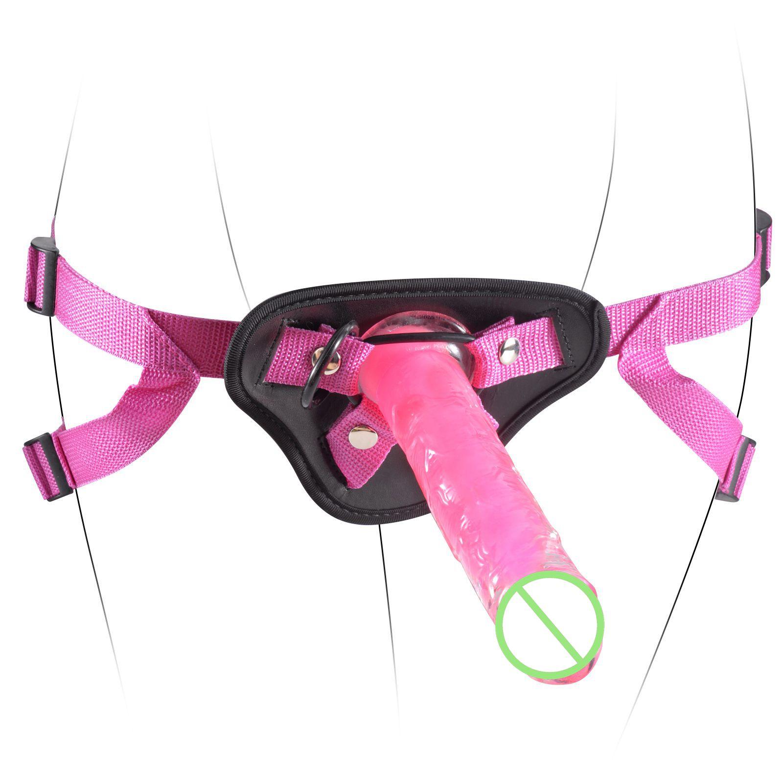 Strap On Harness +luminous Jelly Dildo Bundle Anal Plug Vagina Anus Intercourse Glow At Night Penis For Women Lesbian Couple